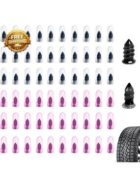 60 PCS Tire Repair Rubber Nail Kit Self-Tapping Spiral Screws for Tubeless